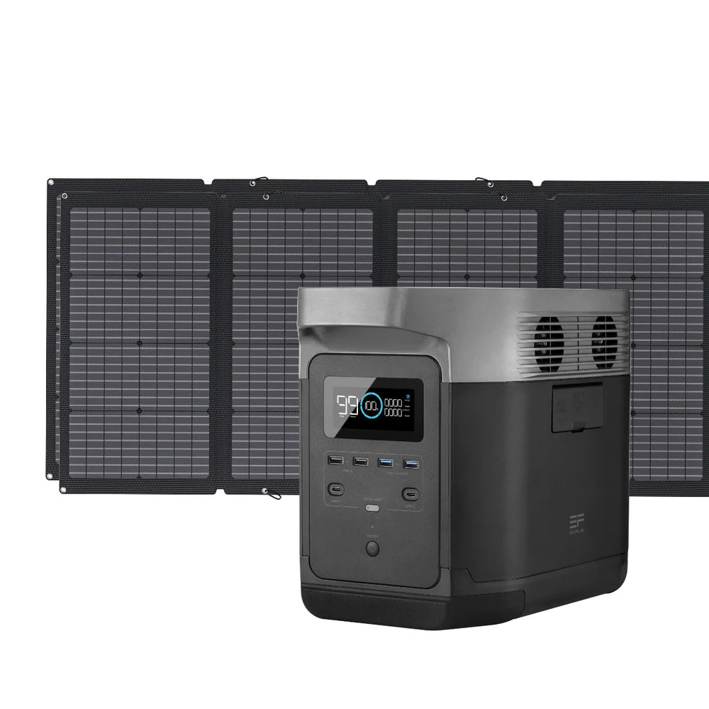 EcoFlow DELTA 1600 + 2 220 Watt Bifacial Portable Solar Panels