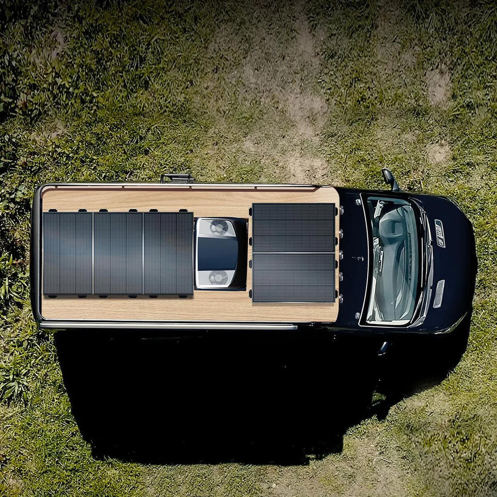 EcoFlow Rigid Solar Panel Mounting Feet On A Van