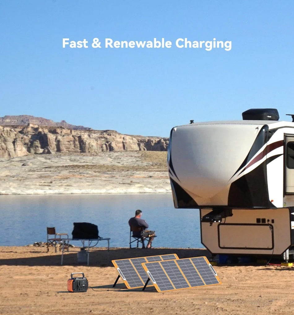 Experience Fast & Renewable Charging When You Use A Flashfish Solar Panel To Recharge The A601 Portable Power Station