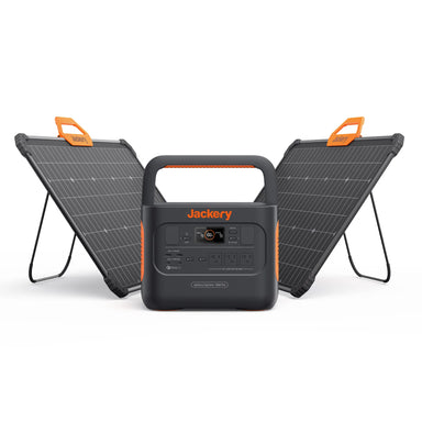 Jackery Solar Generator 1000 Pro Front View With 2 Panels