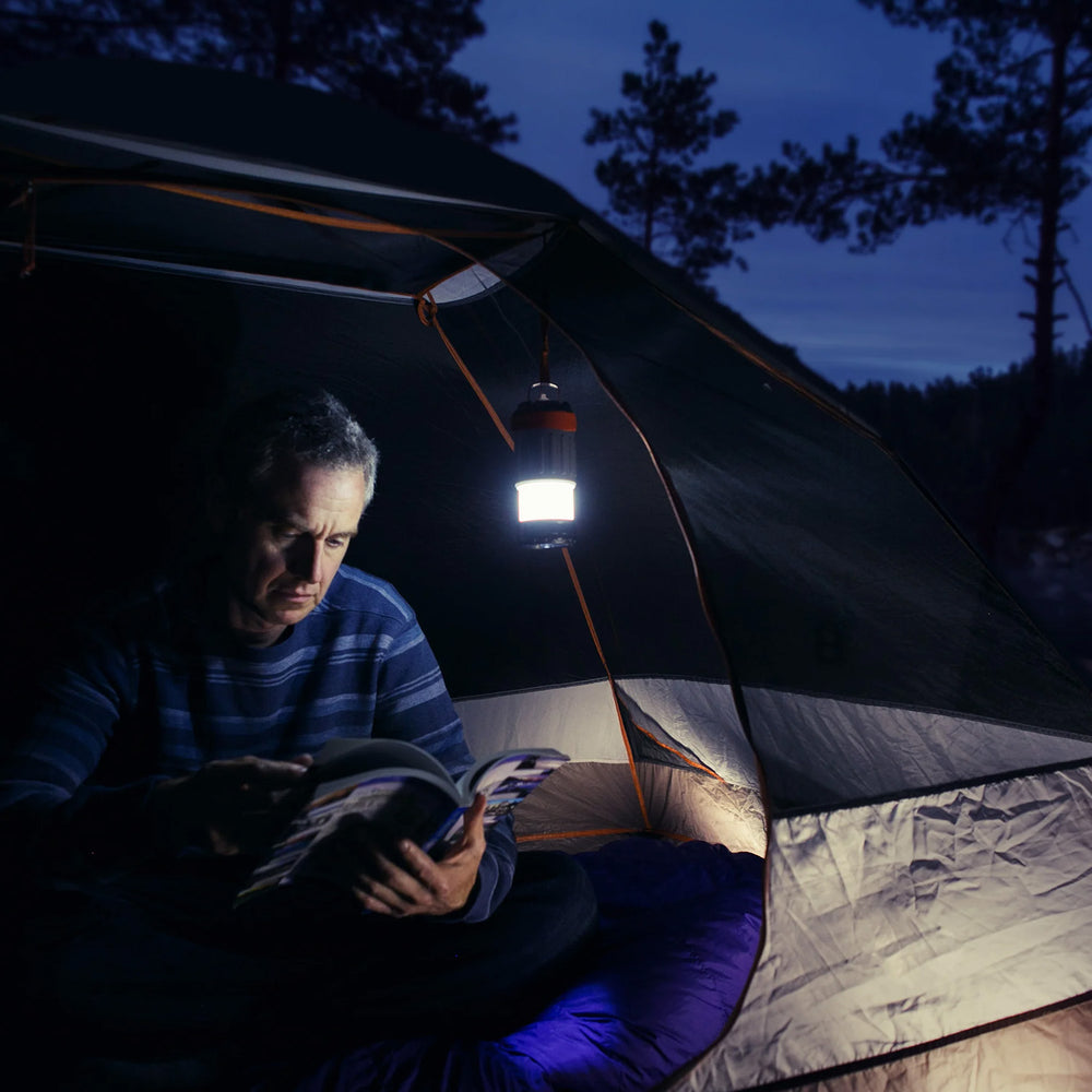 Wagan Brite-Nite Pop-Up Lantern In A Tent At Night