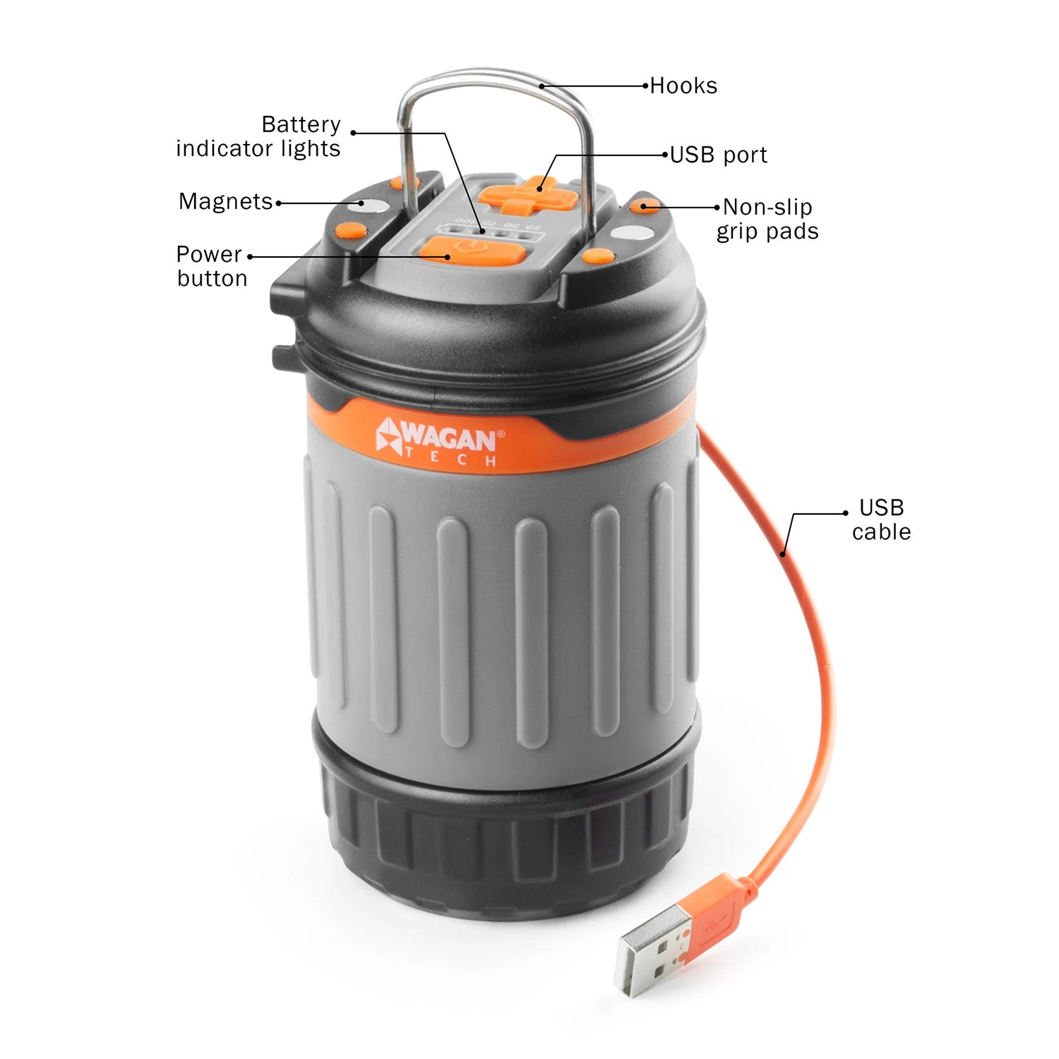 Wagan Brite-Nite Pop-Up USB Lantern Features