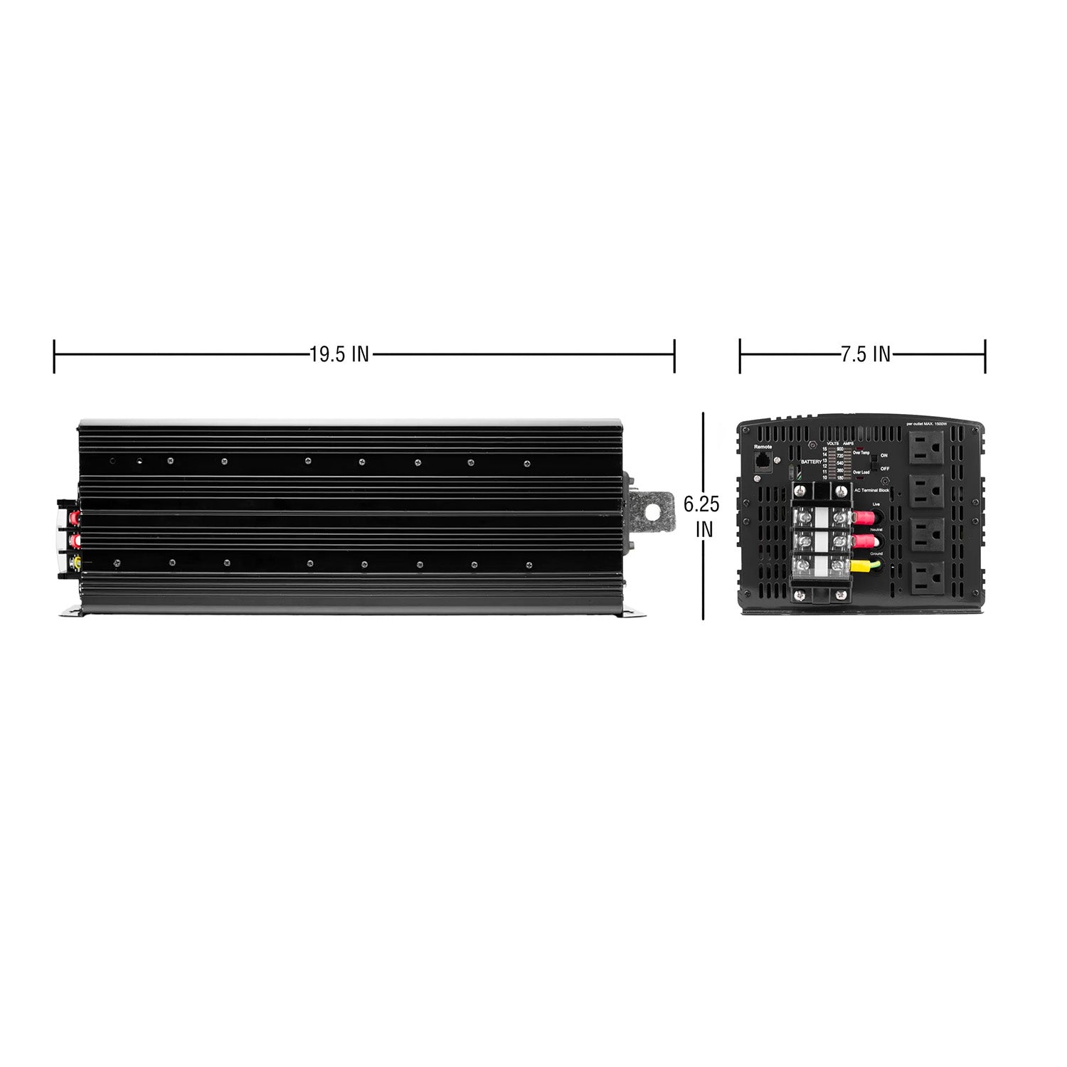 Wagan ProLine 8000W Power Inverter Dimensions