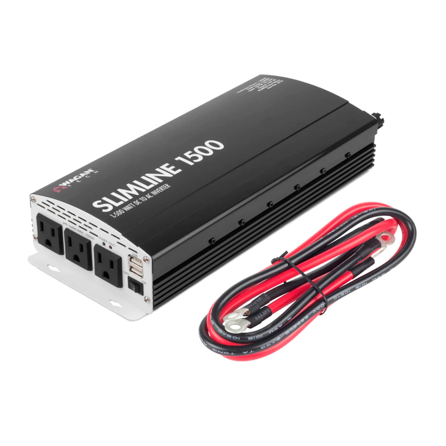Wagan SlimLine 1500 Watt AC Power Inverter With Cable