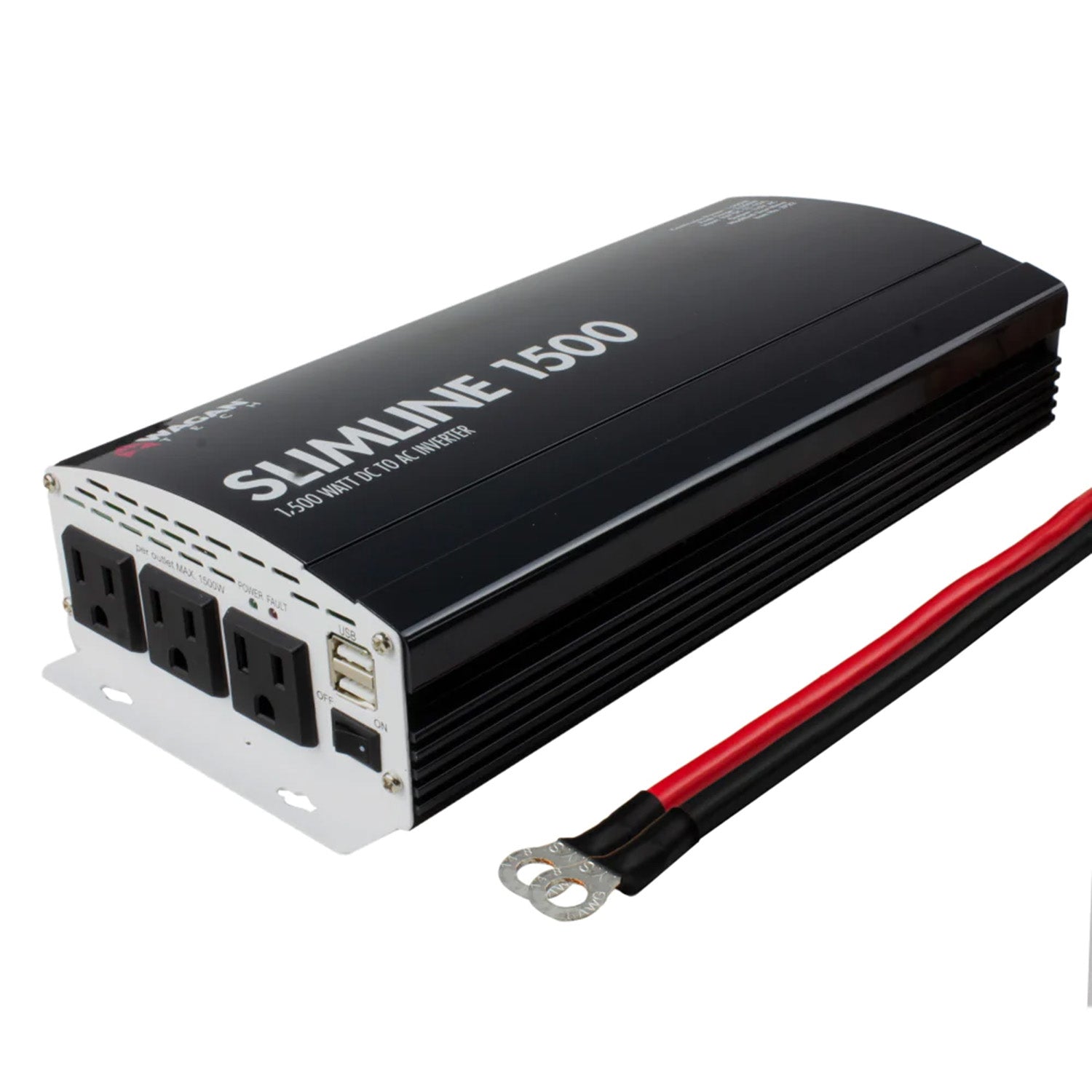 Wagan SlimLine 1500 Watt AC Power Inverter With Cable