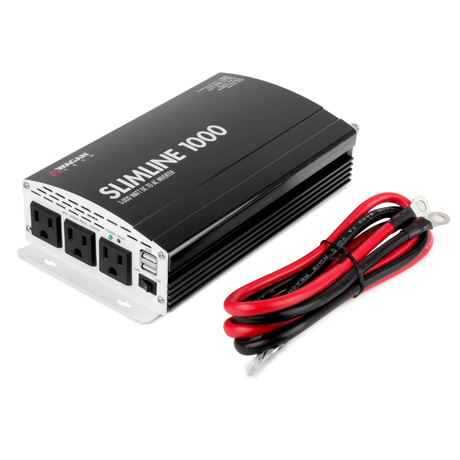 Wagan SlimLine 1000 Watt AC Power Inverter With Cable