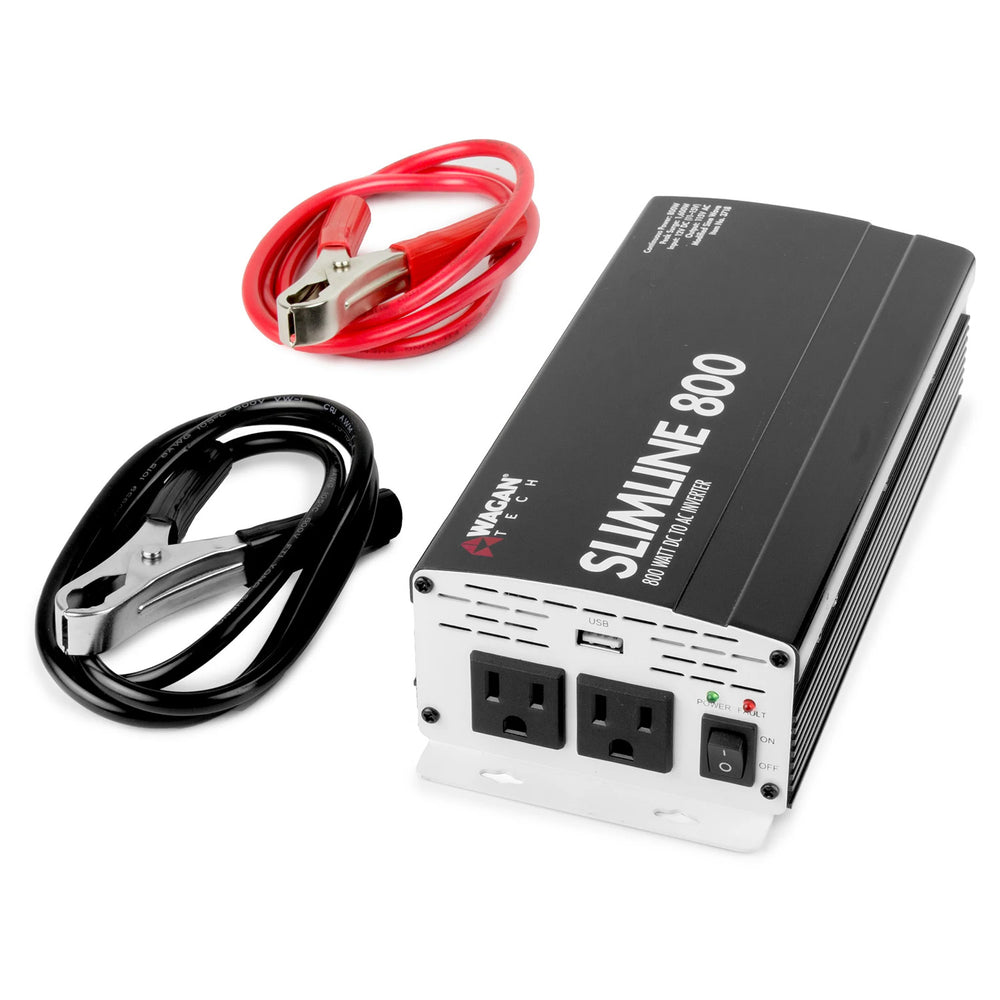 Wagan 800W 12V SlimLine AC Power Inverter With Cables