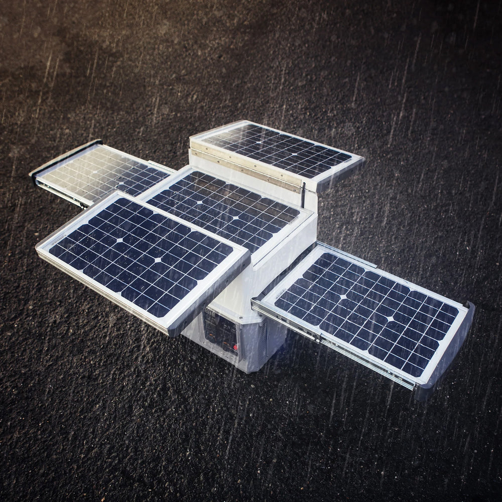 Wagan Solar ePower Cube 1500 Solar Generator Outside In The Rain